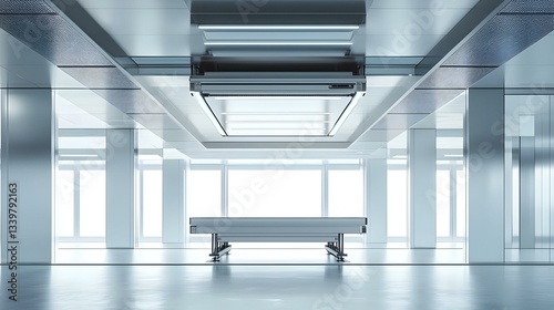 Interior of modern empty office building