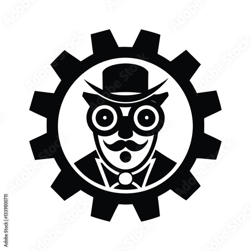 black and white cartoon illustration mascot logo