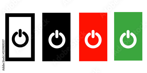 turn on icon, power button icon, on off vector illustration. Power key icon.