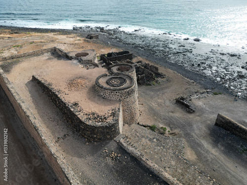 Lime Kiln factory Hornos de cal de la Hondura, Fuerteventura, Canary Islands 