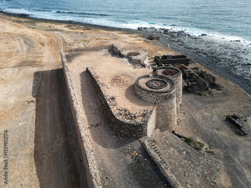 Lime Kiln factory Hornos de cal de la Hondura, Fuerteventura, Canary Islands 