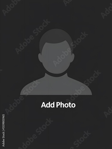 Portrait Placeholder: Silhouette profile on a neutral backdrop, inviting a personal touch through the 'Add Photo' prompt.