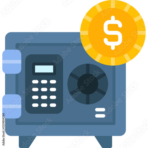 Safe Box Icon Vector Element