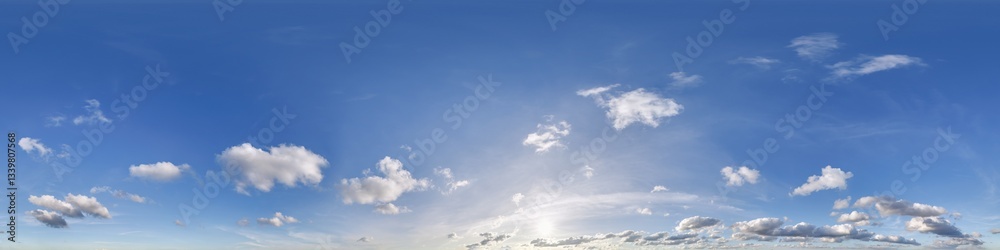blue sky hdri 360 panorama with white clouds before sunset with zenith for use in 3d graphics as sky dome or edit drone shot as sky replacement blue sky hdri 360 panorama with white clouds before sunset with zenith for use in 3d graphics as sky dome or edit drone shot as sky replacement