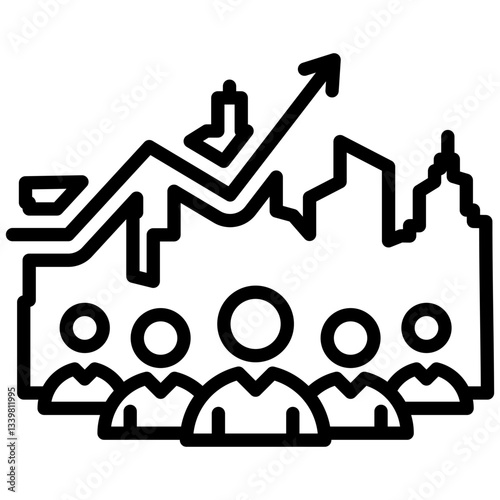 Overpopulation icon in Outline Style. Simple Vector Design. Simple Vector Outline Icon