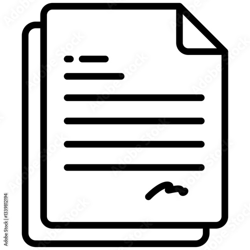 Contract icon in Outline Style. Simple Vector Design. Simple Vector Outline Icon