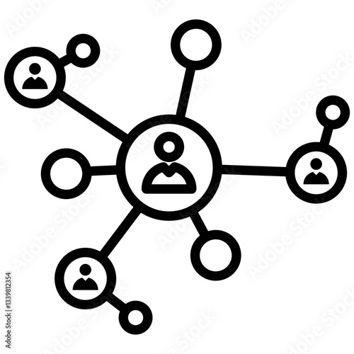 Networking icon in Outline Style. Simple Vector Design. Simple Vector Outline Icon