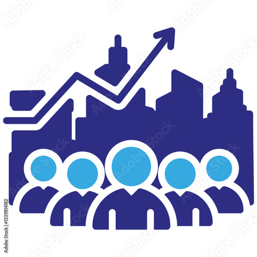 Overpopulation icon in Glyph Dual Color Style. Simple Vector Design. Simple Vector Glyph Icon