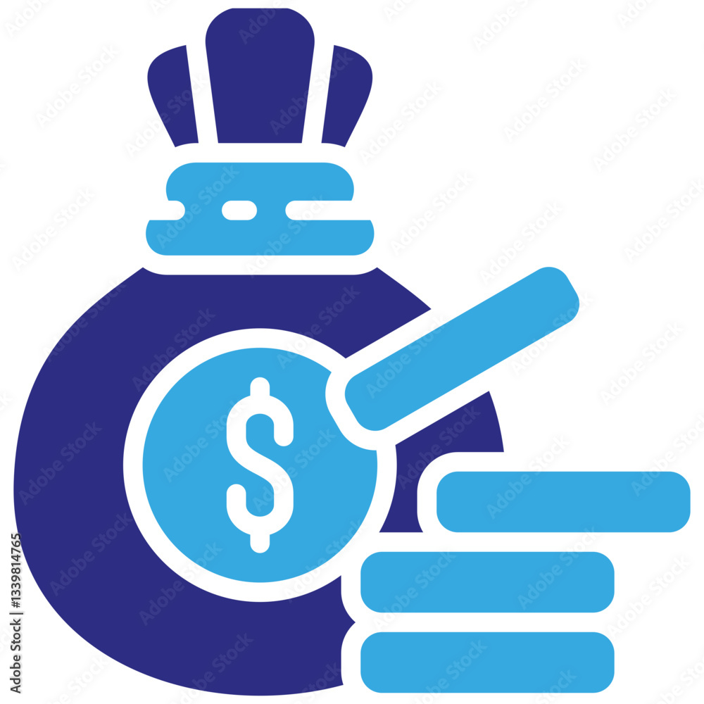 Obraz premium Money icon in Glyph Dual Color Style. Simple Vector Design. Simple Vector Glyph Icon