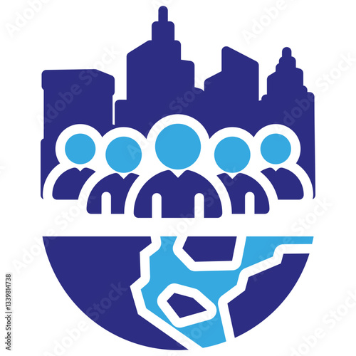 Population icon in Glyph Dual Color Style. Simple Vector Design. Simple Vector Glyph Icon