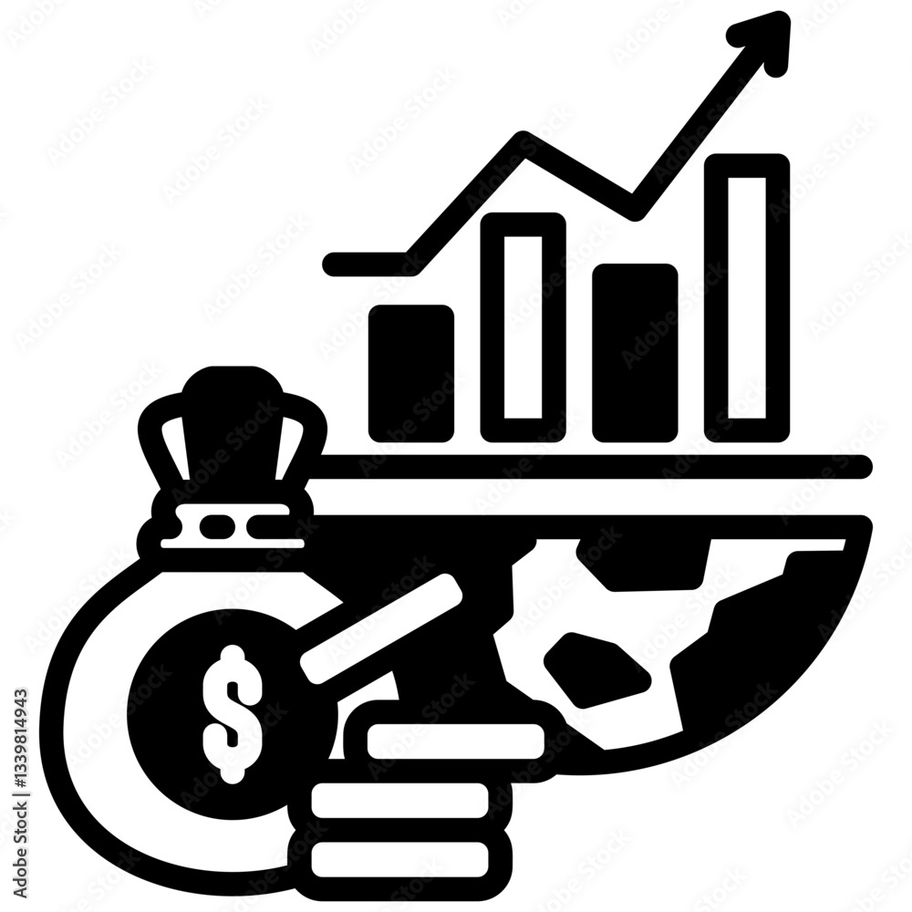 Economic icon in Mix Filled Style. Simple Vector Design. Simple Vector Outline Filled Icon Economic icon in Mix Filled Style. Simple Vector Design. Simple Vector Outline Filled Icon