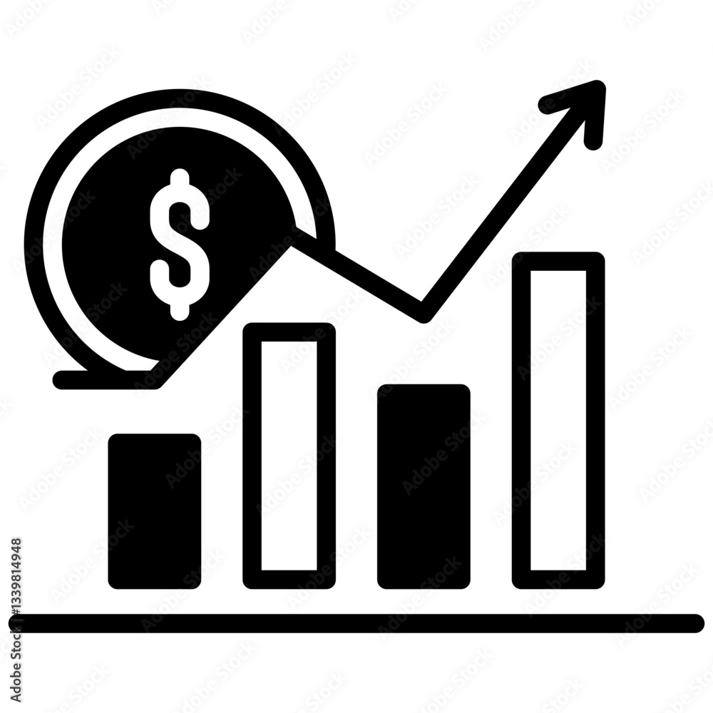 Increase icon in Mix Filled Style. Simple Vector Design. Simple Vector Outline Filled Icon Increase icon in Mix Filled Style. Simple Vector Design. Simple Vector Outline Filled Icon