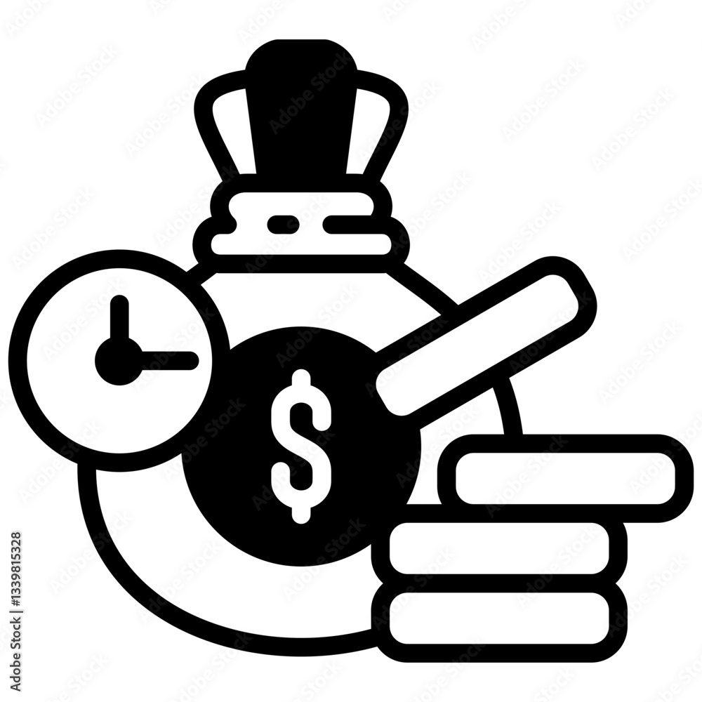 Save money icon in Mix Filled Style. Simple Vector Design. Simple Vector Outline Filled Icon Save money icon in Mix Filled Style. Simple Vector Design. Simple Vector Outline Filled Icon