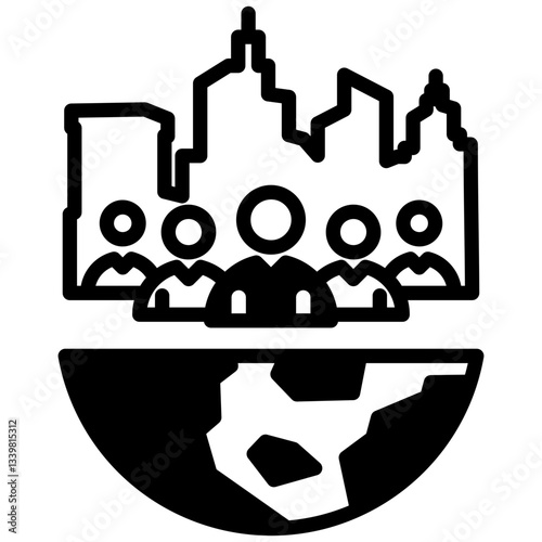 Population icon in Mix Filled Style. Simple Vector Design. Simple Vector Outline Filled Icon