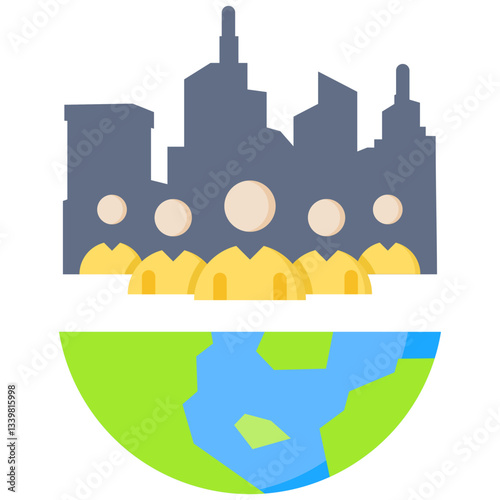 Population icon in Flat Color Style. Simple Vector Design. Simple Vector Flat Icon