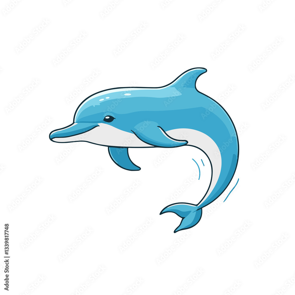 Fototapeta premium Cute cartoon dolphin 