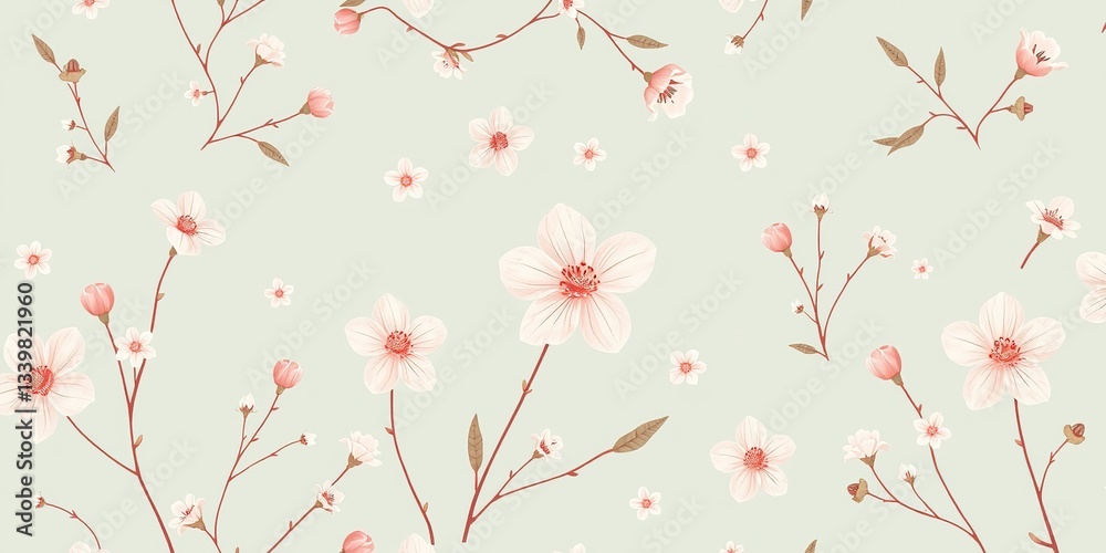 Fototapeta premium Clean Healthcare Design with Delicate Botanical Motifs