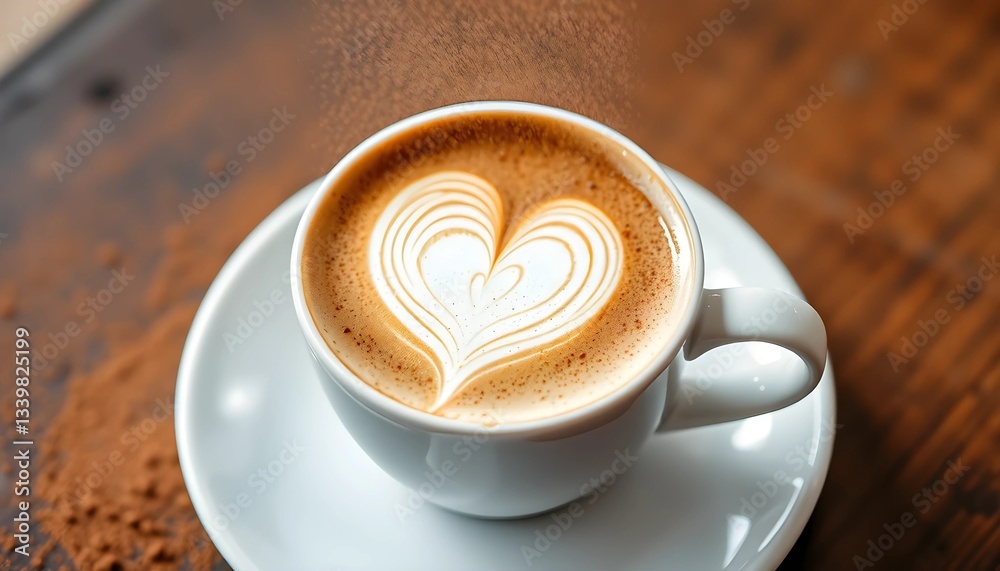 Coffee Cup Art Warm Drink Cappuccino Heart Shape Tasty Beverage Coffee Cup Art Warm Drink Cappuccino Heart Shape Tasty Beverage