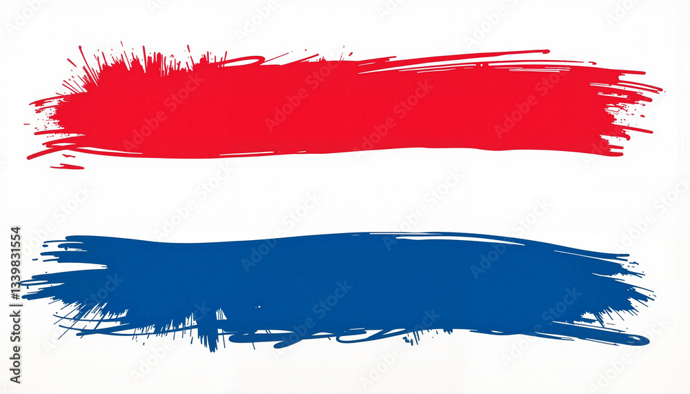 Artistic Netherlands flag with hand-drawn elements on white background, patriotism Artistic Netherlands flag with hand-drawn elements on white background, patriotism