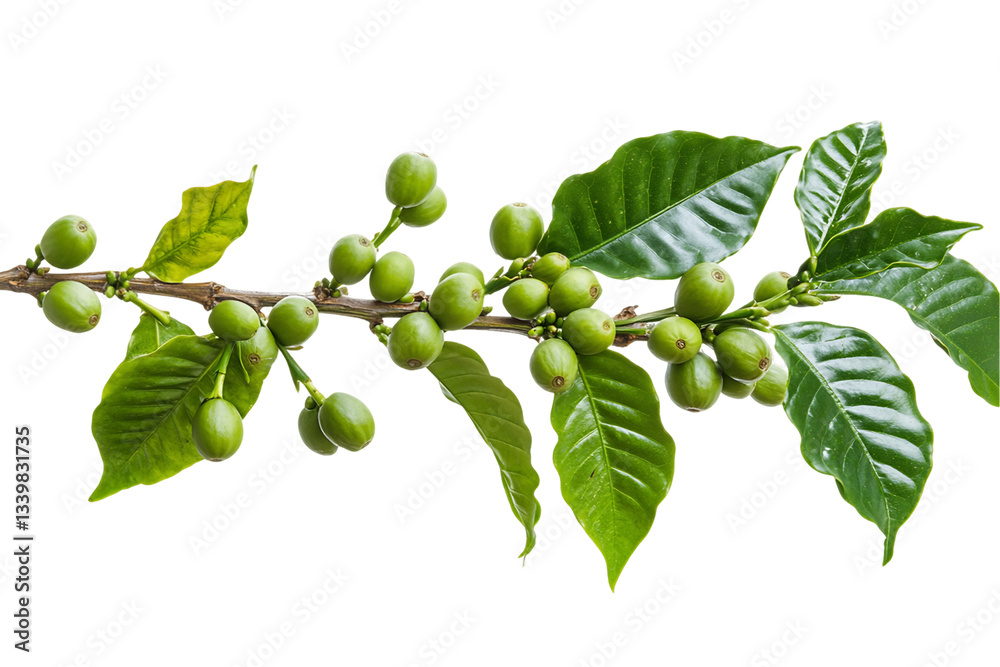 custom made wallpaper toronto digitalGreen Coffee Beans on Branch With Leaves on Transparent Background, PNG
