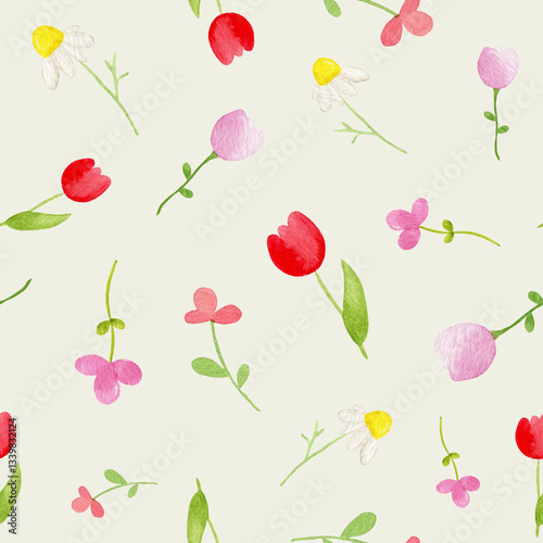 Wallpaper Mural Watercolor Seamless Pattern, Flowers, Bows, Rainbow, Watercolor Scrapbook Papers, Digital Background, Watercolor Paper Set, Digital Paper, Fabric Pattern, Cute Baby Patterns, Nursery Pattern Torontodigital.ca