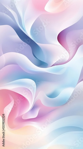 A soft blend of pastel pink, blue, and white flowing together, creating a fluid, dreamy effect that evokes a serene and calming atmosphere