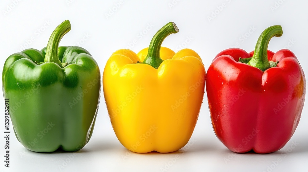 Vibrant Trio of Bell Peppers: A Colorful Culinary Delight Vibrant Trio of Bell Peppers: A Colorful Culinary Delight