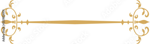 Ornate golden decorative divider with floral motifs and symmetrical design.