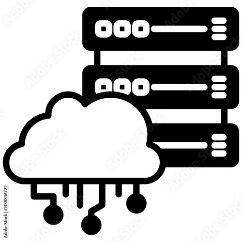 Cloud storage icon in Mix Filled Style. Simple Vector Design. Simple Vector Outline Filled Icon
