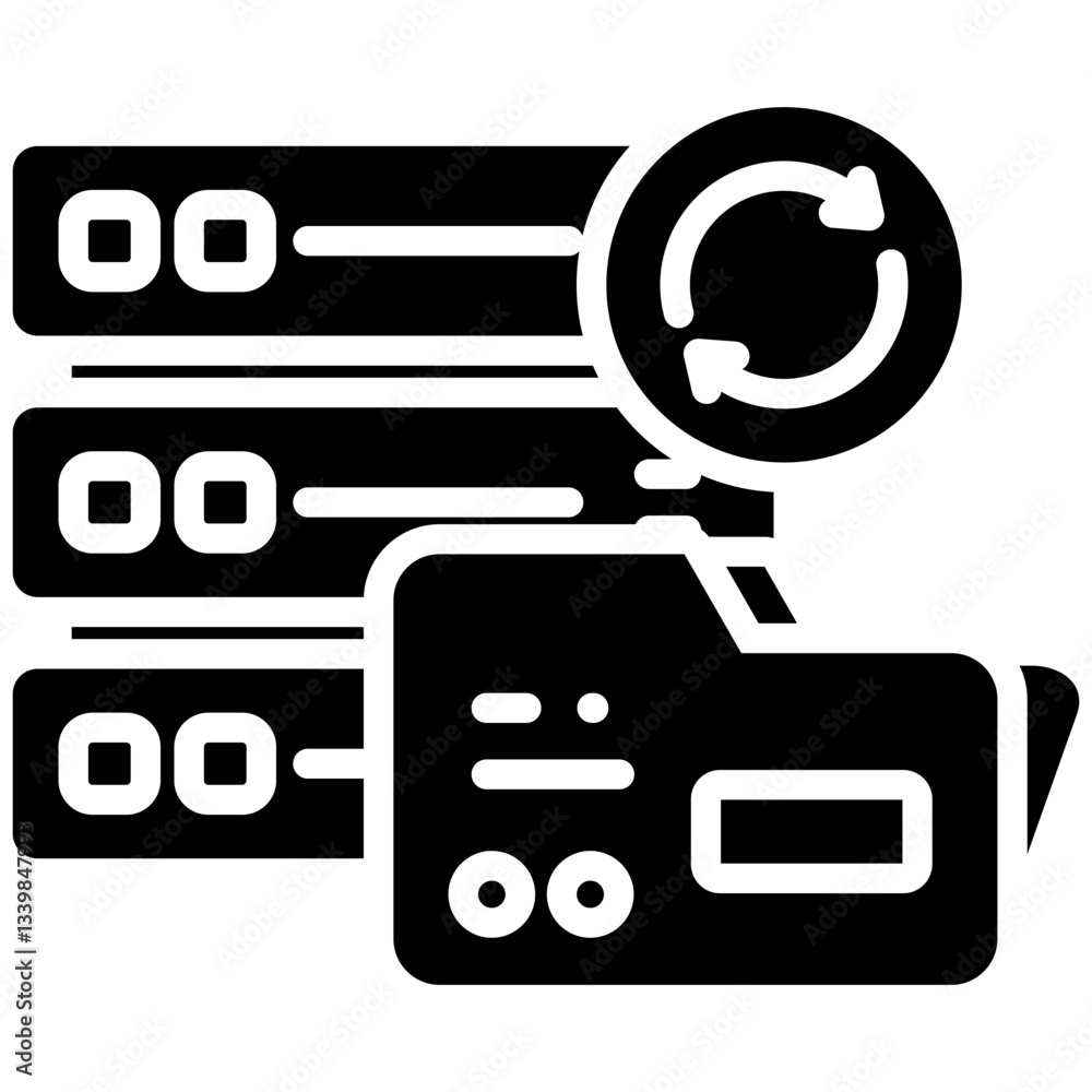 Backup file icon in Glyph Style. Simple Vector Design. Simple Vector Glyph Icon