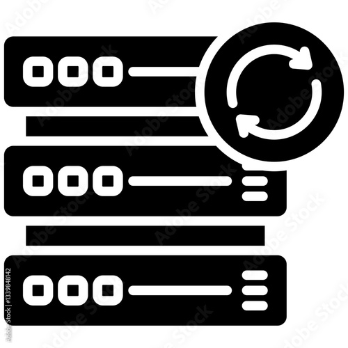 Refresh data icon in Glyph Style. Simple Vector Design. Simple Vector Glyph Icon