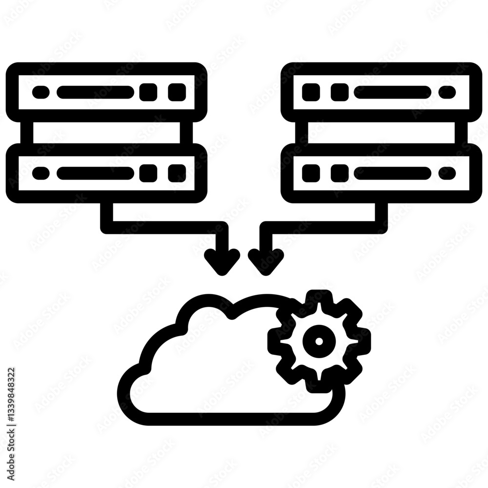 Data migration icon in Outline Style. Simple Vector Design. Simple Vector Outline Icon Data migration icon in Outline Style. Simple Vector Design. Simple Vector Outline Icon