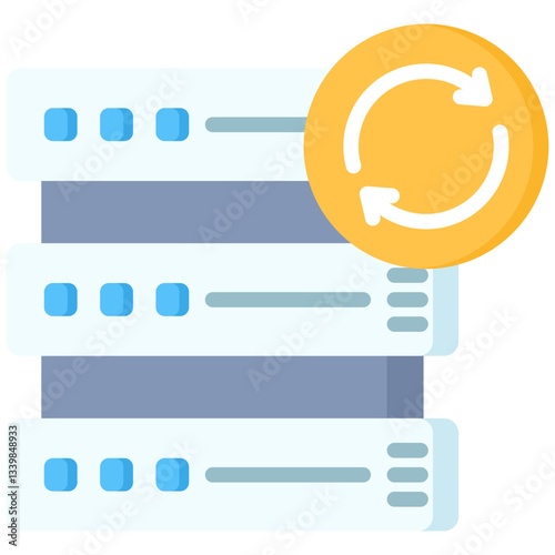 Refresh data icon in Flat Color Style. Simple Vector Design. Simple Vector Flat Icon