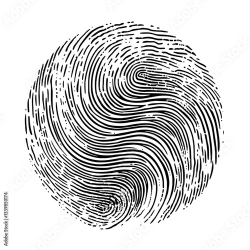 Intricate engraved illustration of swirling patterns depicting the fusion of abstract art with vintage tattoo design elements