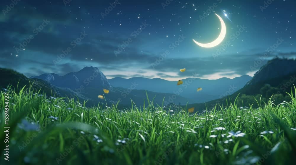 rumput yang indah dan segar yang tumbuh diarea pegununan yang sangat indah  . seamless looping time-lapse virtual 4k video Animation Background.	