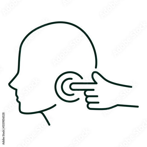 TMJ Therapy Icon – Jaw Health Treatment, Face Relaxation, Personal Care, Editable Stroke