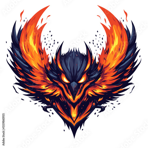 Fierce griffon engulfed in flames showcasing power and intensity for esports competitions
