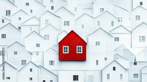 Red House Among White Houses: A Standout Home in a Sea of Sameness