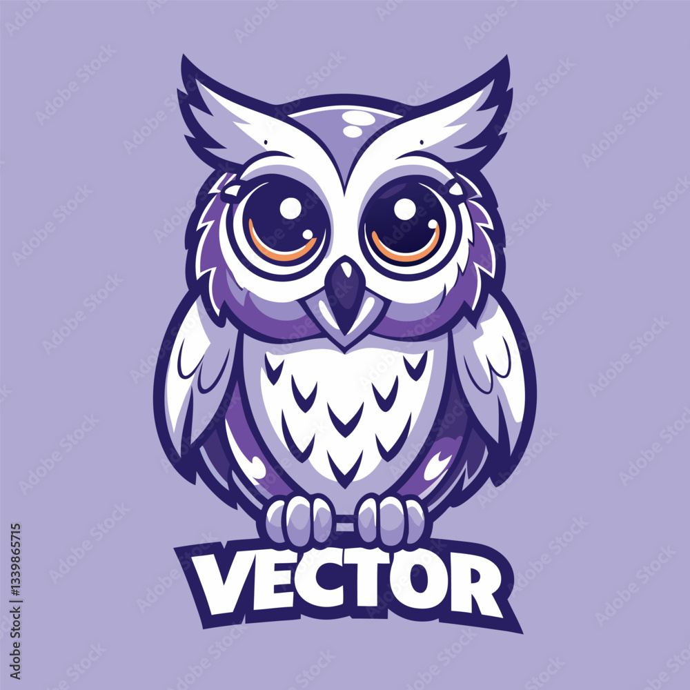 Fototapeta premium Adorable Owl Mascot Character with Cute Cartoonish Illustration
