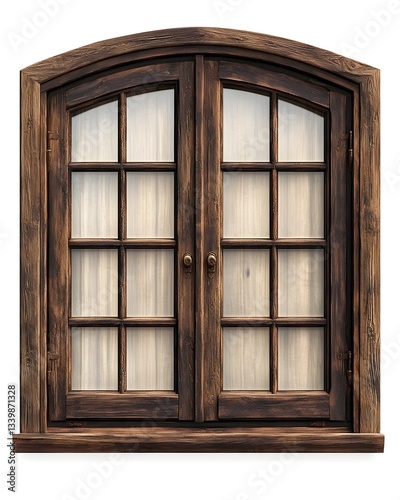 Wooden arched window