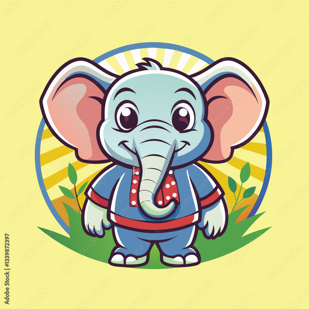 Fototapeta premium Minimalist Elephant Mascot Logo for Company or Business Brand