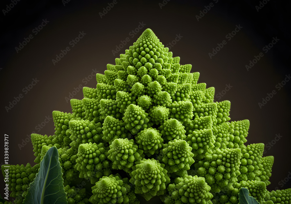 A hyper-realistic macro photograph of a Romanesco broccoli floret, focusing on its intricate Fibonacci-inspired spiral formations, 4:3 A hyper-realistic macro photograph of a Romanesco broccoli floret, focusing on its intricate Fibonacci-inspired spiral formations, 4:3