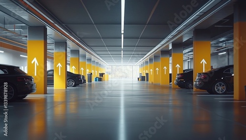 Obraz na płótnie Modern Parking Garage: Design, Structure, and Vehicle Flow Optimization w salonie
