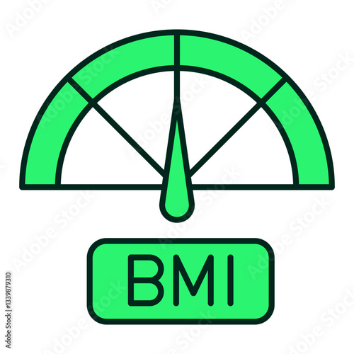 BMI Icon – Body Mass Index, Health Monitoring, Fitness Measurement, Editable Stroke
