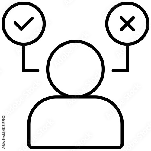Decision making icon for website, application, printing, document, poster design, etc