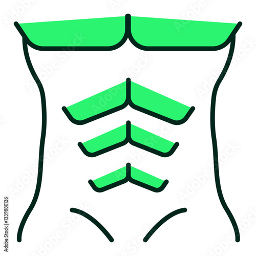 Six-pack abs icon representing core strength, abdominal workouts, and oblique training, editable stroke