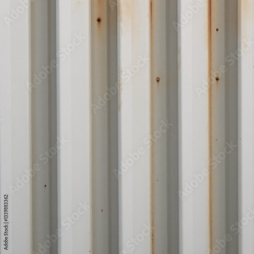 Galvanized steel surface with vertical corrugation pattern as the image backdrop