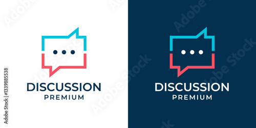 Chat box logo design vector template. Vector logo for chat box usable for app, internet, business, technology, education. Chat talk logo design in modern creative minimalist style.
