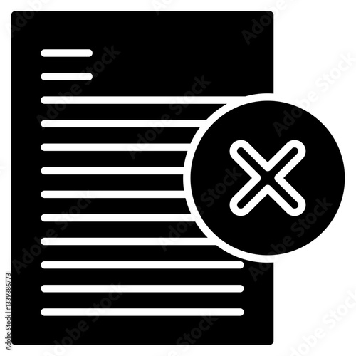 Document rejected icon for website, application, printing, document, poster design, etc