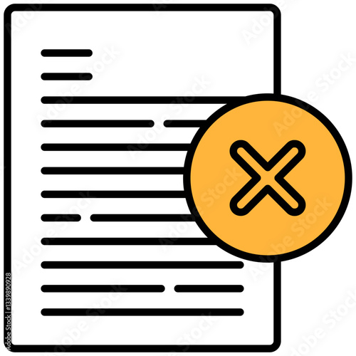 Document rejected icon for website, application, printing, document, poster design, etc